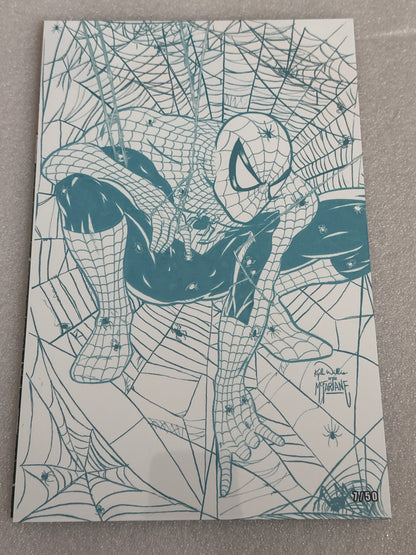 Spider-Man #1 Crouch Potato Blue Line Metal Variant Marvel 2020 Kyle Willis 7/50