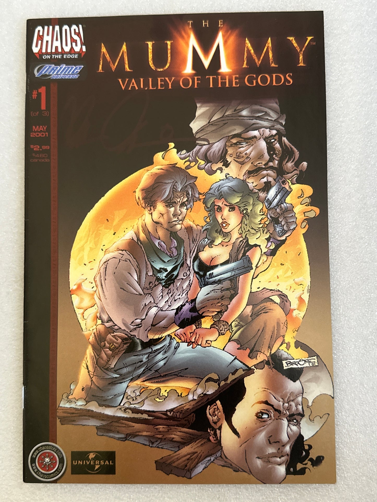 Mummy Valley of the Gods #1 signed by Brian Pulido Chaos! 2001