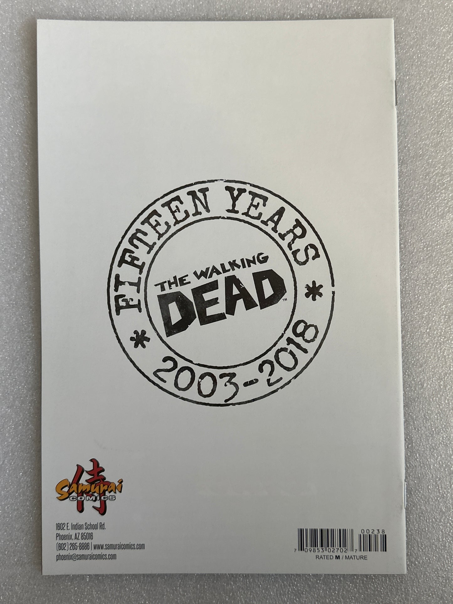 The Walking Dead #1 15th Anniversary Samurai Comics Variant Image