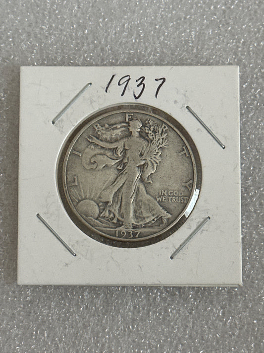 1937 Walking Liberty Silver Half Dollar