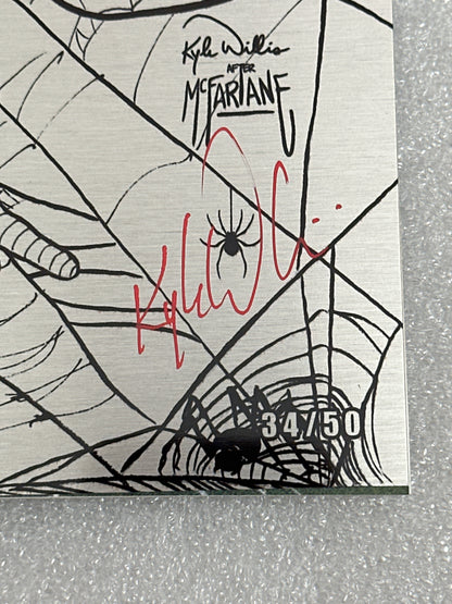 Spider-Man #1 Crouch Potato B&W Metal Variant Marvel 2020 signed by Kyle Willis 34/50
