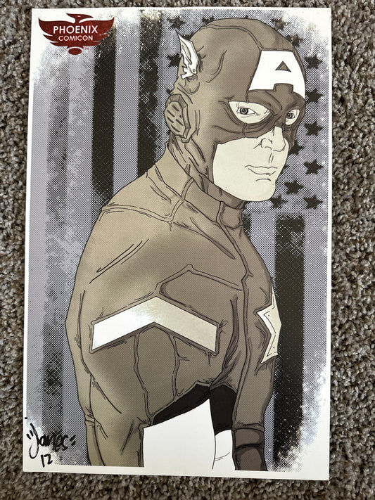 Captain America Official Phoenix Comicon Print signed 2012