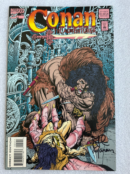 Conan The Adventurer #5 Double Signed Thomas & Kayanan Marvel 1994