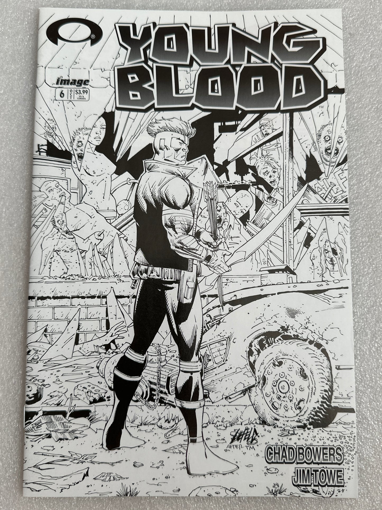 Youngblood #6 Walking Dead Homage Black & White Image 2017