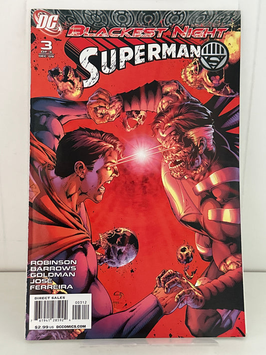 Blackest Night Superman #3 2nd Print DC Comics 2009