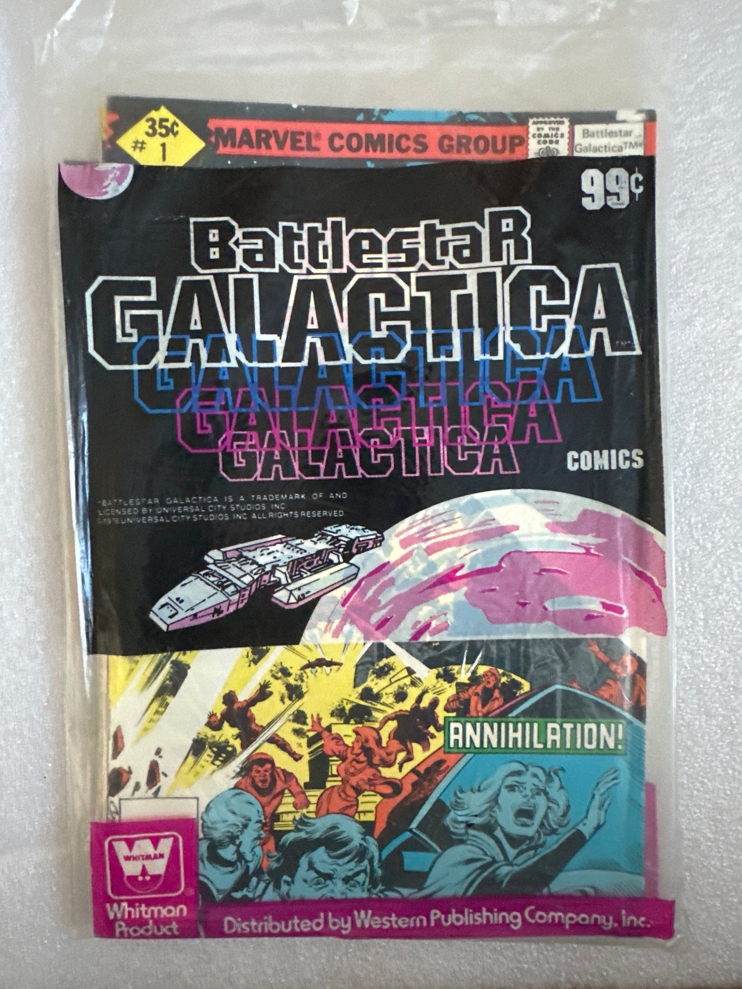 Battlestar Galactica Whitman Bagged Pack #1,2,3 Marvel 1978