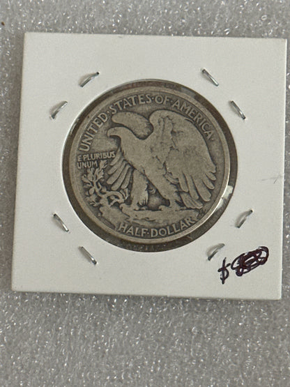 1937 S Walking Liberty Silver Half Dollar