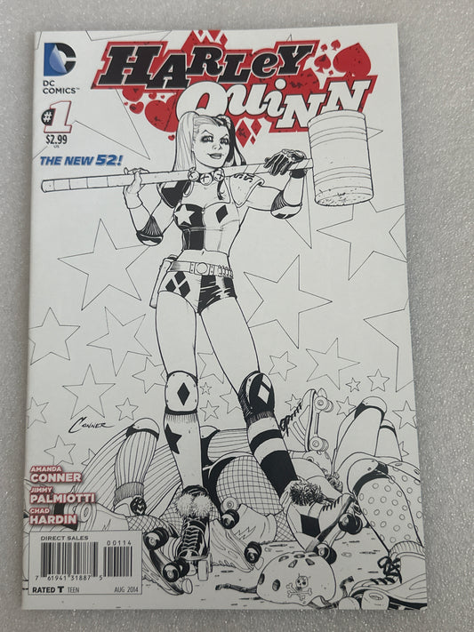 Harley Quinn #1 New 52 4th print sketch cover DC 2014