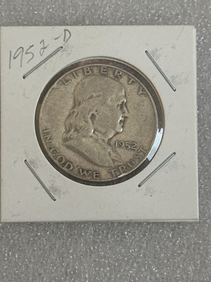 1952 D Franklin silver half dollar