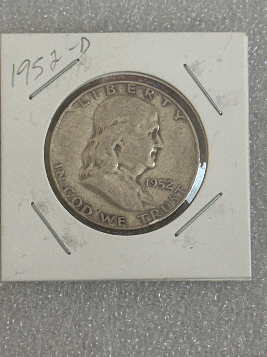 1952 D Franklin silver half dollar