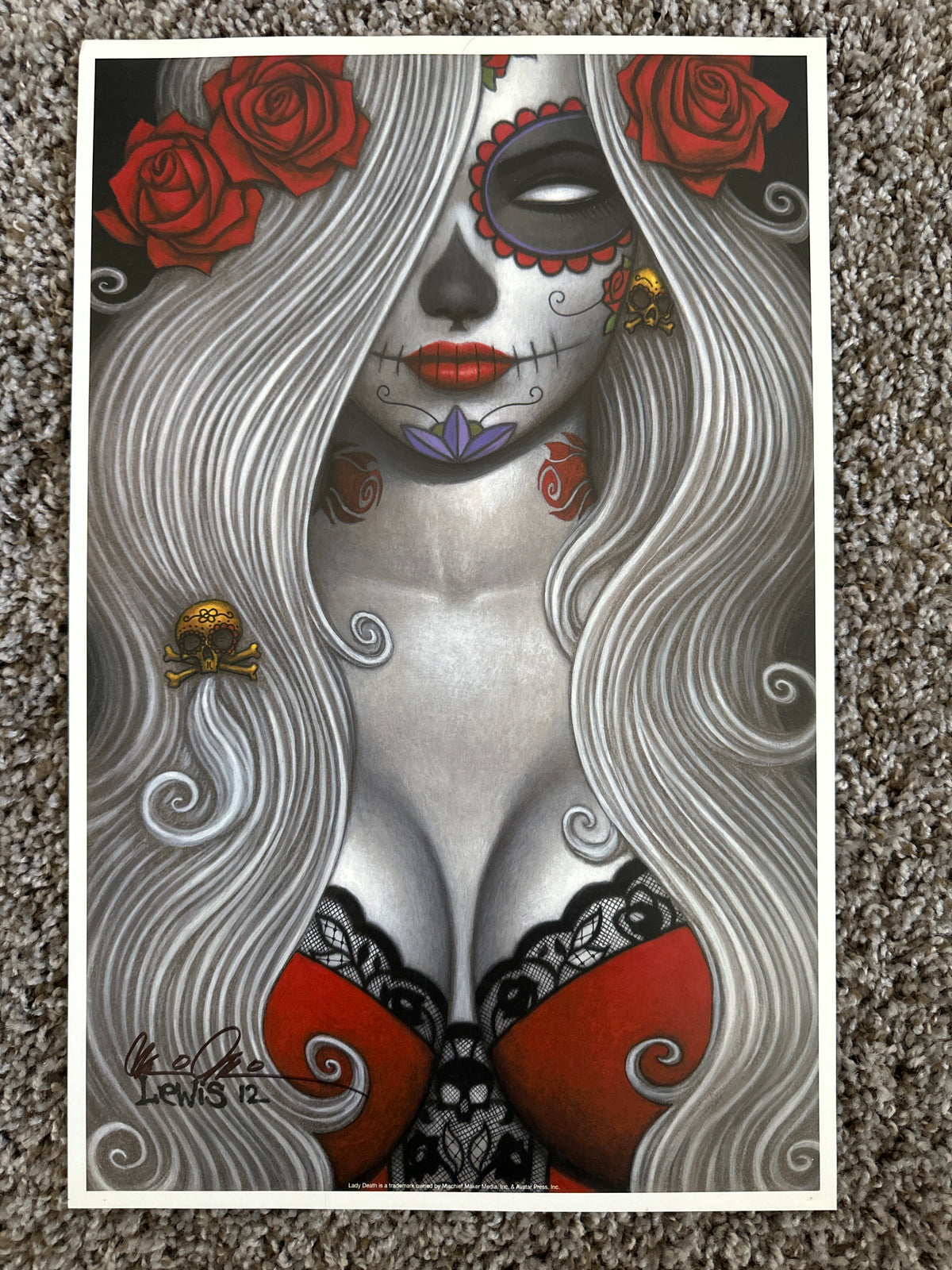 Lady Death Print by Lewis Signed by Brian Pudilo 2012