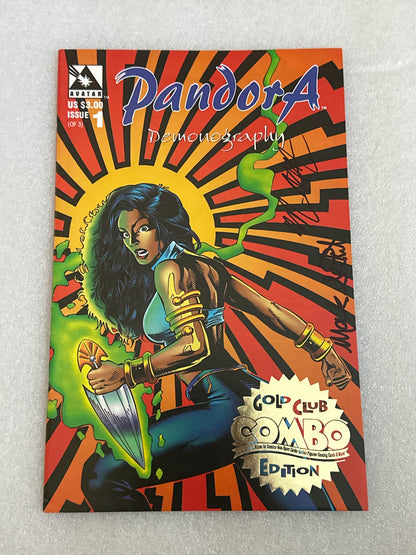 Pandora #1 Gold Club Combo Edition double signed Avatar Comics 1997