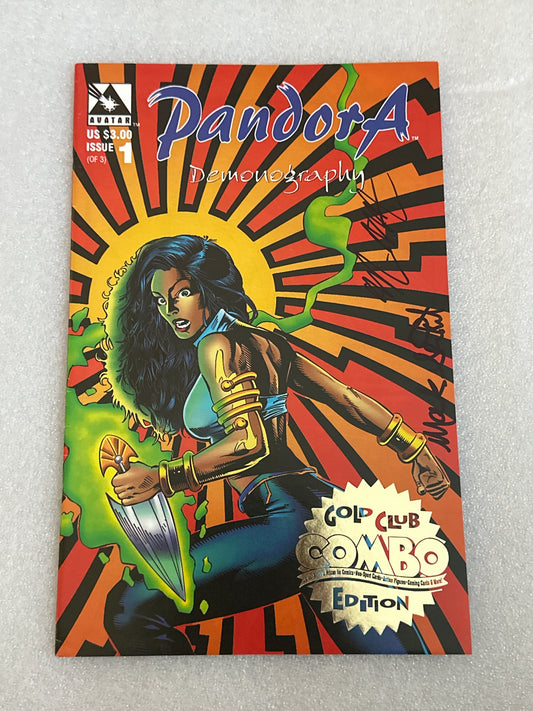 Pandora #1 Gold Club Combo Edition double signed Avatar Comics 1997