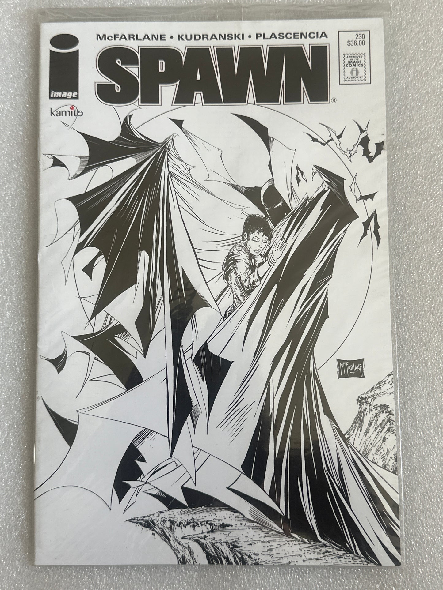 Spawn #230 Mexico Black & White Variant Kamite Comics (Image) 2014