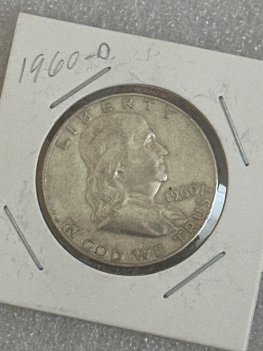 1960 D Franklin silver half dollar
