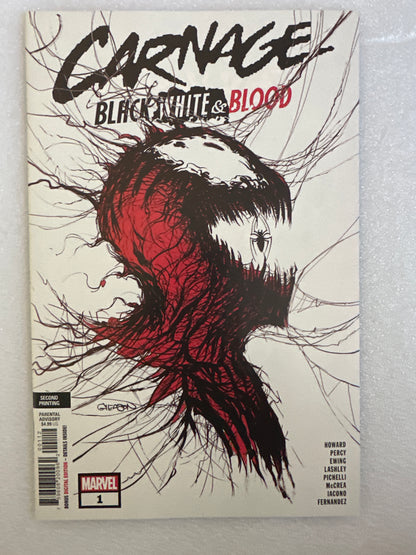 Carnage Black, White, & Blood #1 2nd Print Gleason Variant Marvel 2021