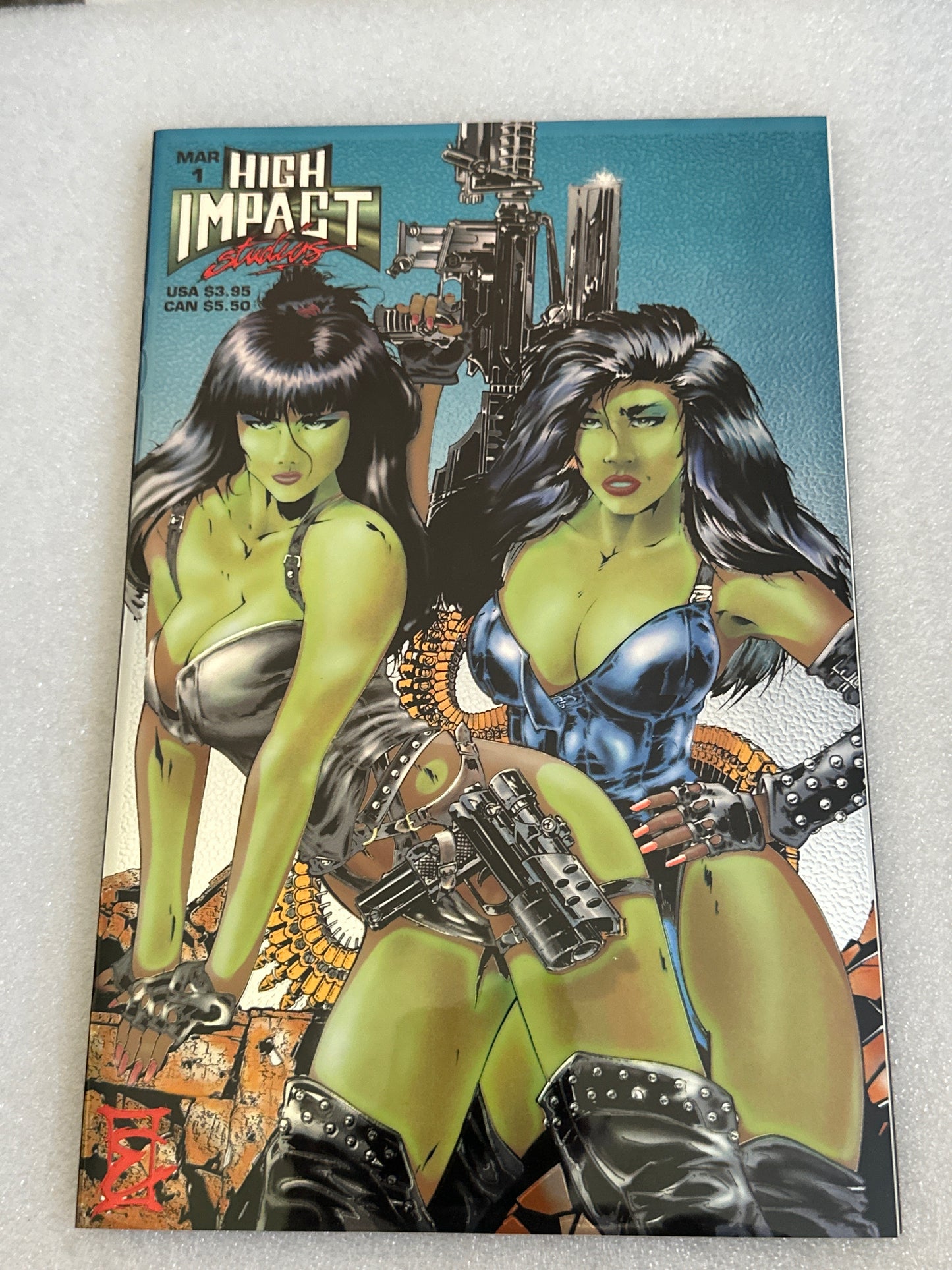 Double Impact #1 Chromium Cover High Impact Studios 1995