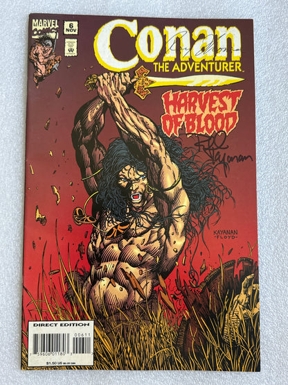Conan The Adventurer #6 Double Signed Thomas & Kayanan Marvel 1994