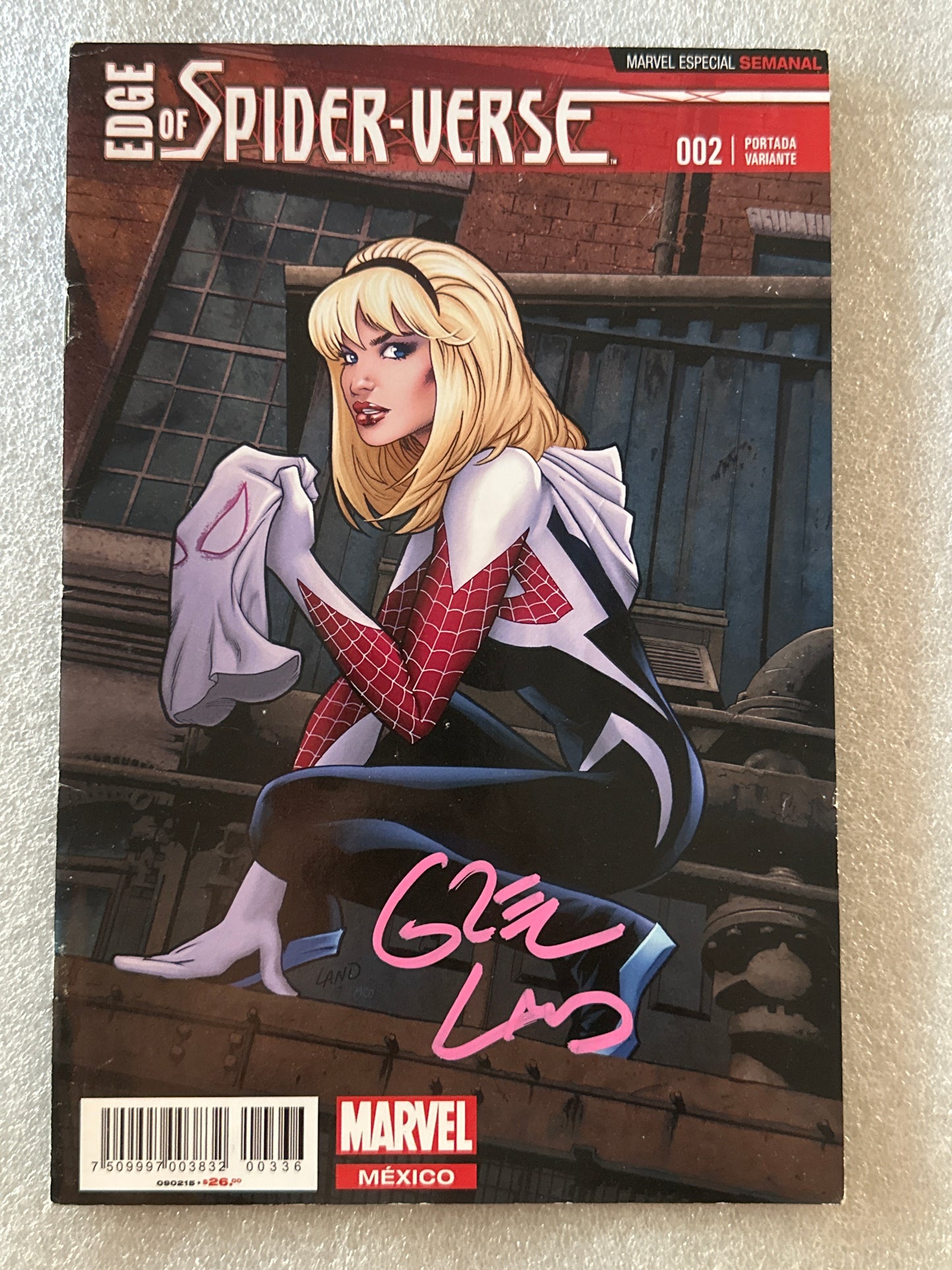 Edge of Spider-Verse #2 Mexico Land Variant Signed Marvel 2015