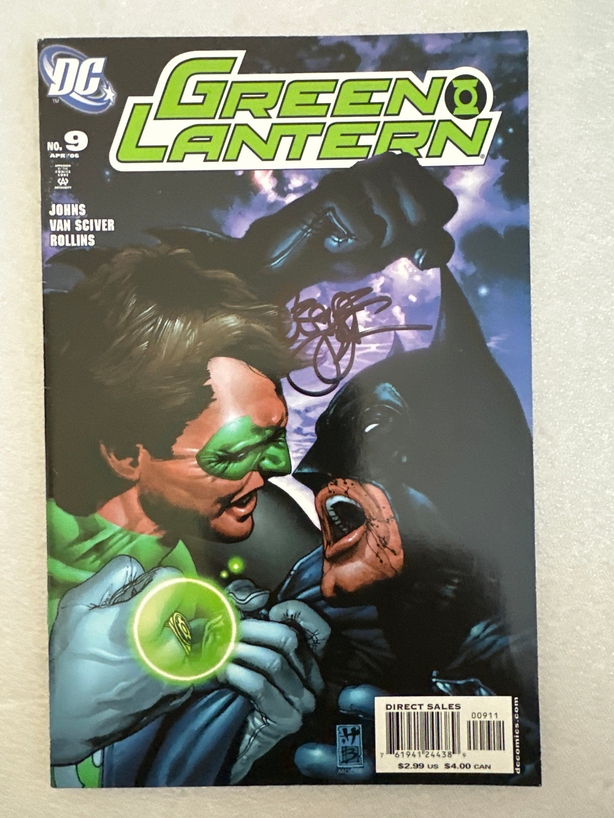 Green Lantern #9 VS Batman Signed by Geoff Johns DC 2006