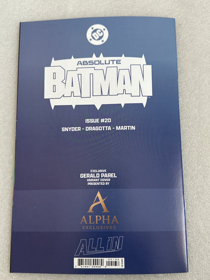 Absolute Batman #20 Gerald Parel Virgin Cover DC 2026
