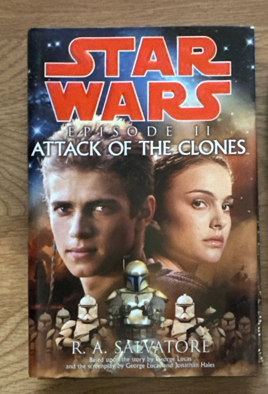 Star Wars Attack of the Clones hardcover novel.